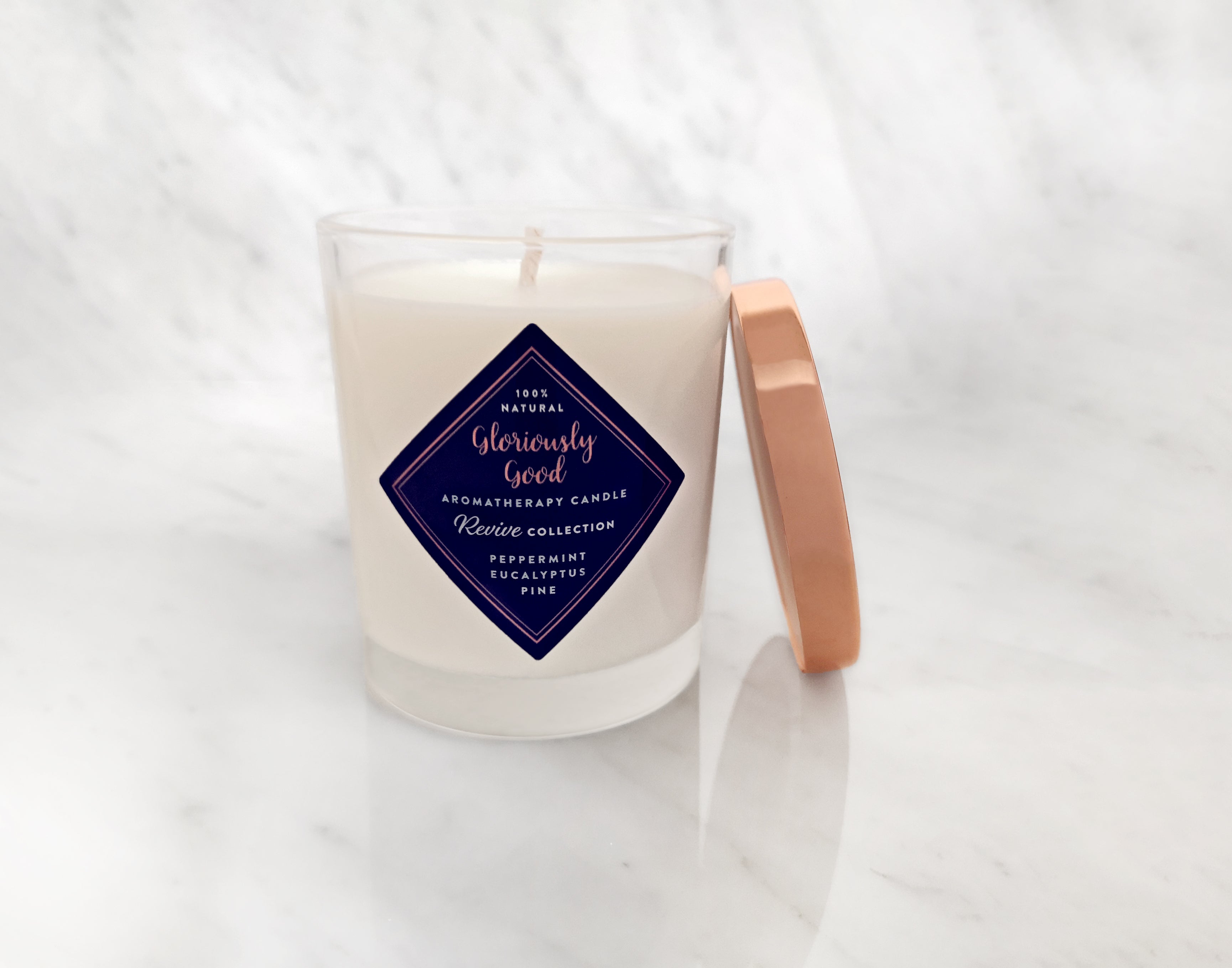Aromaterapiljus med Pepparmynta, Eukalyptus & Tall – med Ekologiska Eteriska Oljor