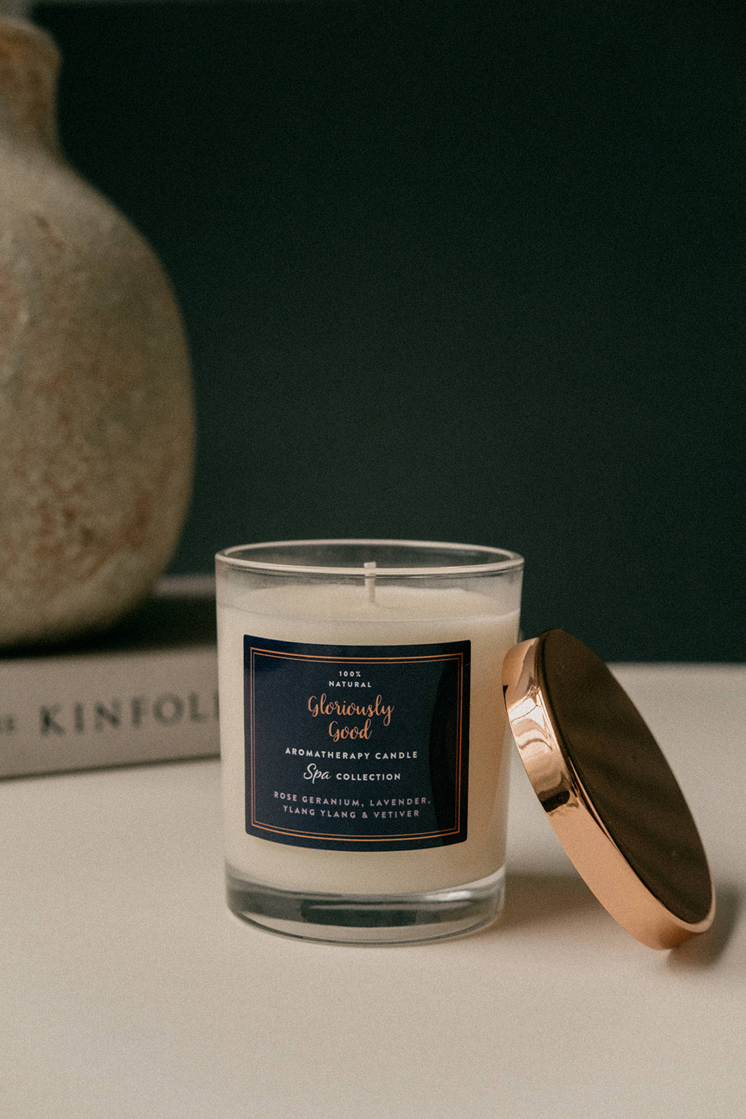 Aromaterapi Doftljus med Rosengeranium, Lavendel, Ylang Ylang & Vetiver – Naturligt Doftsatt